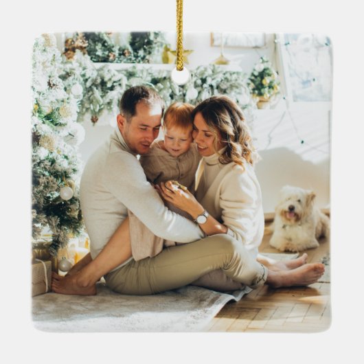 メリークリスマスおばあちゃん2022 | 2枚の写真 セラミックオーナメント (裏面)