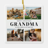メリークリスマスおばあちゃん4フォトコラージュ セラミックオーナメント (正面)