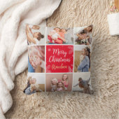 メリークリスマスおばあちゃん8フォトファミリーコラージュ クッション (ブランケット)
