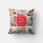 メリークリスマスおばあちゃん8フォトファミリーコラージュ クッション (正面)