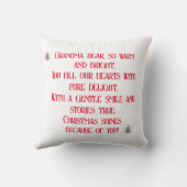 メリークリスマスおばあちゃん，おばあちゃん詩，ヴィンテージ クッション (裏面)