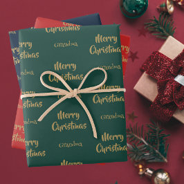 メリークリスマスおばあちゃん |ハッピーホリデー ラッピングペーパーシート