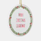 メリークリスマスおばあちゃん!愛の孫XOXO セラミックオーナメント (右)