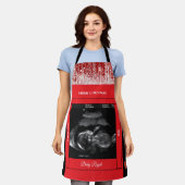 メリークリスマスおばさんソノグラム来ベビーズ エプロン (着用した状態)