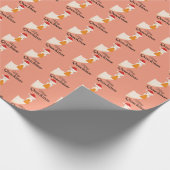 メリークリスマスおもしろいかわいいオレンジパターンアヒル ラッピングペーパー (角)