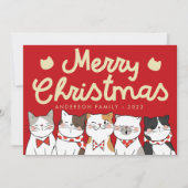 メリークリスマスおもしろいかわいい猫たち シーズンカード (正面)
