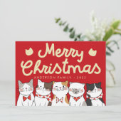 メリークリスマスおもしろいかわいい猫たち シーズンカード (スタンド正面)