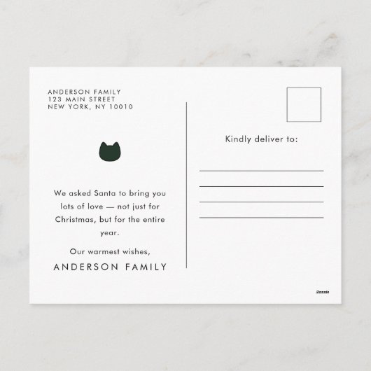 メリークリスマスおもしろいかわいい猫たち シーズンポストカード (裏面)