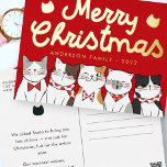 メリークリスマスおもしろいかわいい猫たち 箔シーズンポストカード<br><div class="desc">猫のキャロル。「今シーズンだから、ニャニャニャニャニャニャニャニャニャニャニャニャニャニャニャニャニャニャニャニャー！利用可能： http://www.zazzle.com/selectpartysupplies</div>