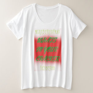 メリークリスマスおもしろいのジョーク3色 プラスサイズTシャツ