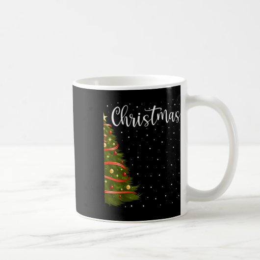 メリークリスマスおもしろいの木のカップルの試合 コーヒーマグカップ (右)