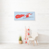 メリークリスマスおもしろいウィンタースキーサンタ 横断幕 (インサイチュ)