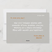 メリークリスマスおもしろいオーナメントホリデーカード シーズンカード (裏面)