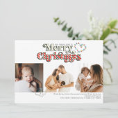 メリークリスマスおもしろいキャンディーケーン3 Photo Red & White シーズンカード (スタンド正面)