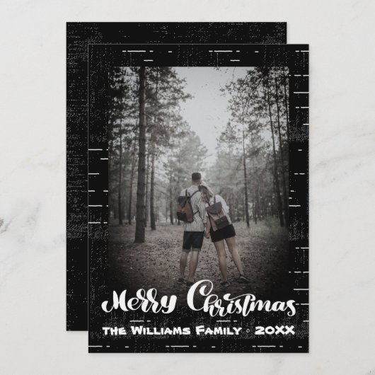 メリークリスマスおもしろいクッキーモダン家族の写真 シーズンカード (正面/裏面)