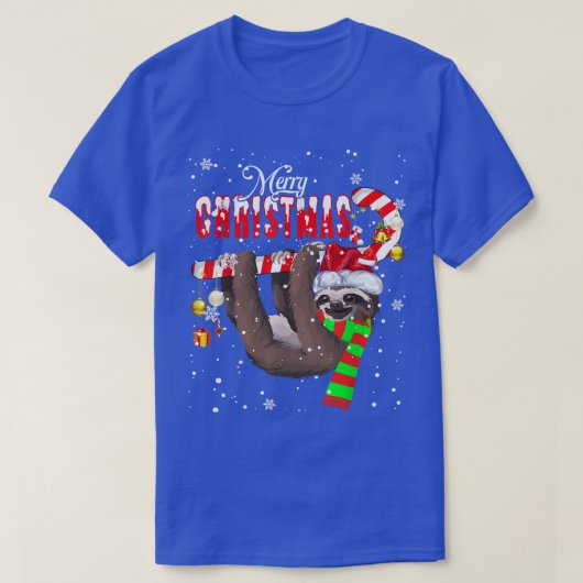 メリークリスマスおもしろいクリスマス怠け者サンタスロースC Tシャツ (デザイン正面)