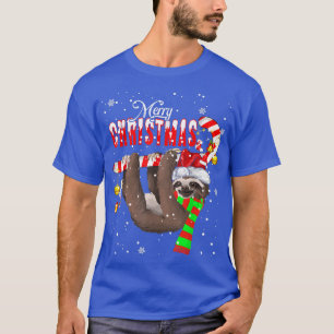メリークリスマスおもしろいクリスマス怠け者サンタスロースC Tシャツ