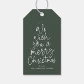 メリークリスマスおもしろいグリーンパーソナライズされた休日 ギフトタグ (正面)
