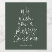 メリークリスマスおもしろいグリーンパーソナライズされた休日 ワインラベル (シングルラベル)