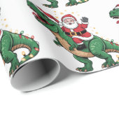 メリークリスマスおもしろいサンタが恐竜に乗って ラッピングペーパー (ロールコーナー)
