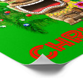 メリークリスマスおもしろいサンタティキ ポスター (角)