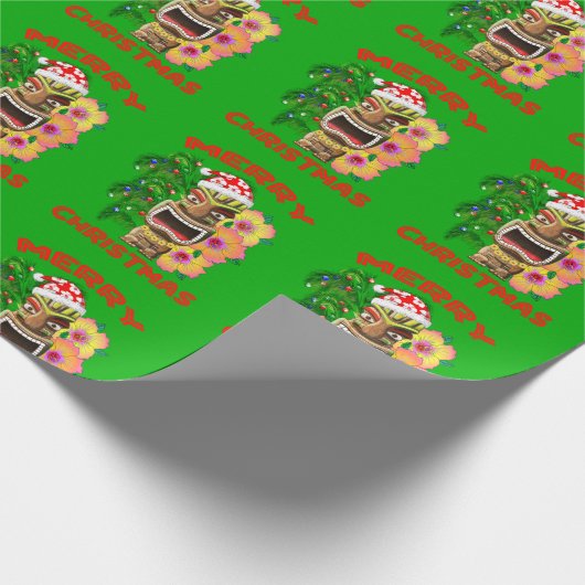 メリークリスマスおもしろいサンタティキ ラッピングペーパー (角)