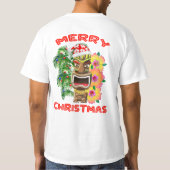 メリークリスマスおもしろいサンタティキ Tシャツ (裏面)
