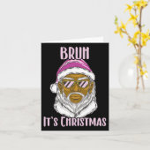 メリークリスマスおもしろいサンタミームfor兄弟 カード (黄色い花)