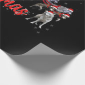 メリークリスマスおもしろいサンタ・ライディング・ウルフ ラッピングペーパー (角)