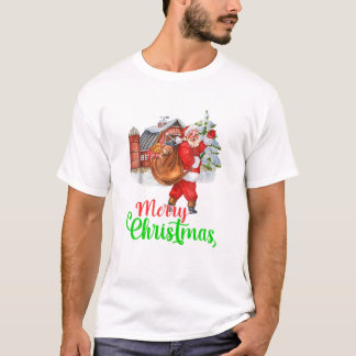 メリークリスマスおもしろいサンタ Tシャツ