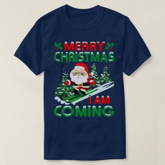 メリークリスマスおもしろいサンタ Tシャツ (デザイン正面)