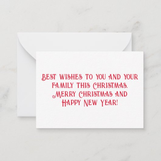 メリークリスマスおもしろいシックなスクリプトフォトホリデーカード ノートカード (裏面)