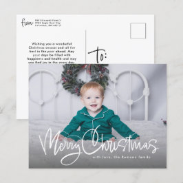 メリークリスマスおもしろいシンプルスクリプトの写真1枚 シーズンポストカード