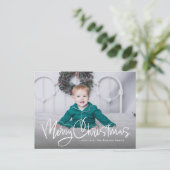 メリークリスマスおもしろいシンプルスクリプトの写真1枚 シーズンポストカード (スタンド正面)