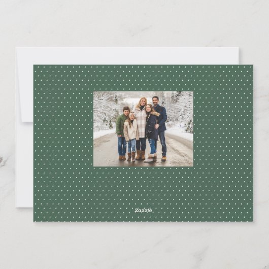 メリークリスマスおもしろいシンプルスクリプトの緑の写真 シーズンカード (裏面)