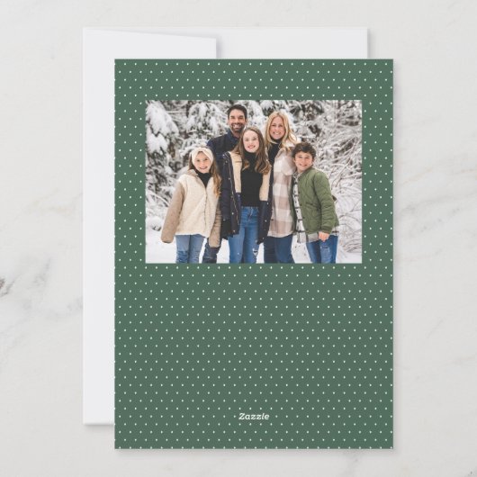 メリークリスマスおもしろいシンプルスクリプトの緑の写真 シーズンカード (裏面)