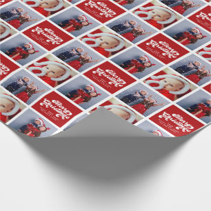 メリークリスマスおもしろいシンプルレトロタイポグラフィ写真 ラッピングペーパー