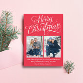 メリークリスマスおもしろいスクリプト2枚の写真赤い休日 ポストカード