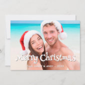 メリークリスマスおもしろいタイポグラフィ2サイドデザイン写真 シーズンカード (正面)
