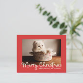 メリークリスマスおもしろいタイポグラフィ |写真 シーズンポストカード (スタンド正面)