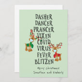 メリークリスマスおもしろいトナカイの名前2021 シーズンカード (正面/裏面)