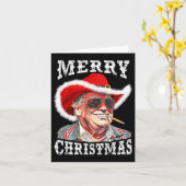 メリークリスマスおもしろいトランプウェスタンカウボーイマッチン カード (黄色い花)