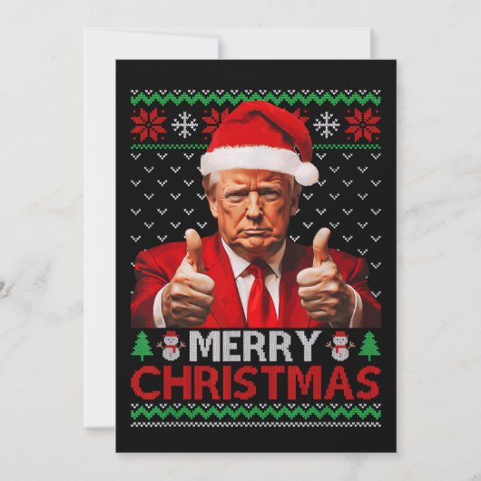 メリークリスマスおもしろいトランプサンタハット醜いクリスマス シーズンカード (正面)