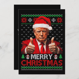 メリークリスマスおもしろいトランプサンタハット醜いクリスマス シーズンカード