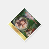 メリークリスマスおもしろいバウブルオーナメント写真フレーム スタンダードカクテルナプキン (角)