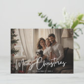 メリークリスマスおもしろいファミリーフォトシック赤 シーズンカード (スタンド正面)