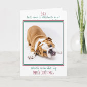 メリークリスマスおもしろいペットフォトドッグパパ シーズンカード (正面)