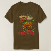 メリークリスマスおもしろいムースクリスマスツリー Tシャツ (デザイン正面)