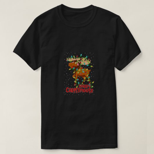 メリークリスマスおもしろいムースクリスマスツリー Tシャツ (デザイン正面)