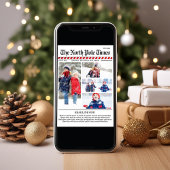 メリークリスマスおもしろい写真コラージュ新聞 シーズンカード